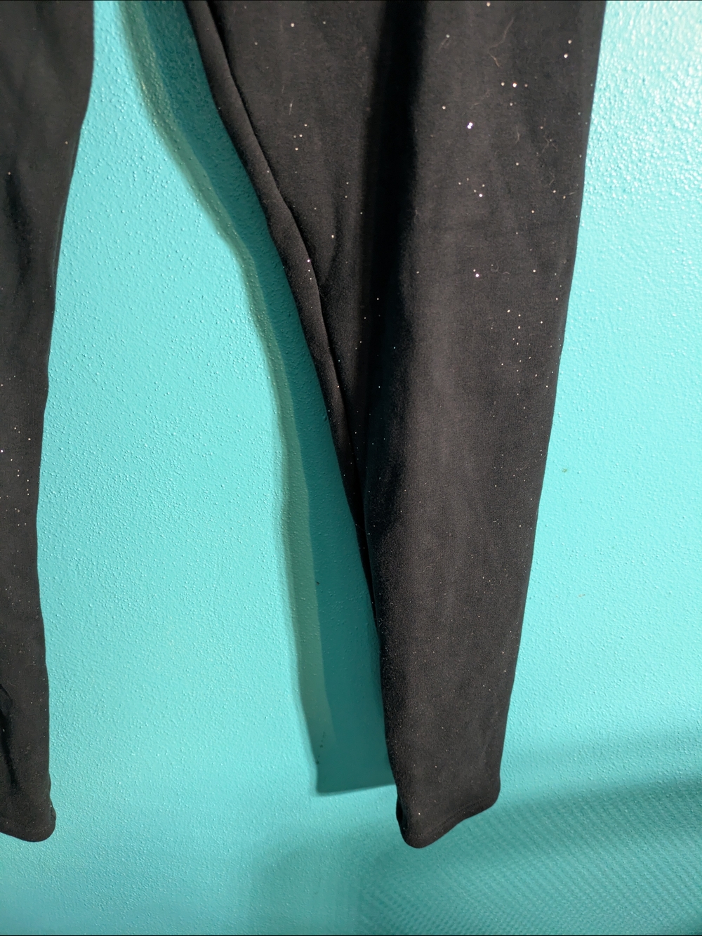 SO Black Leggings with Sparkle Detail Gym Workout Athletic - Picture 3 of 10